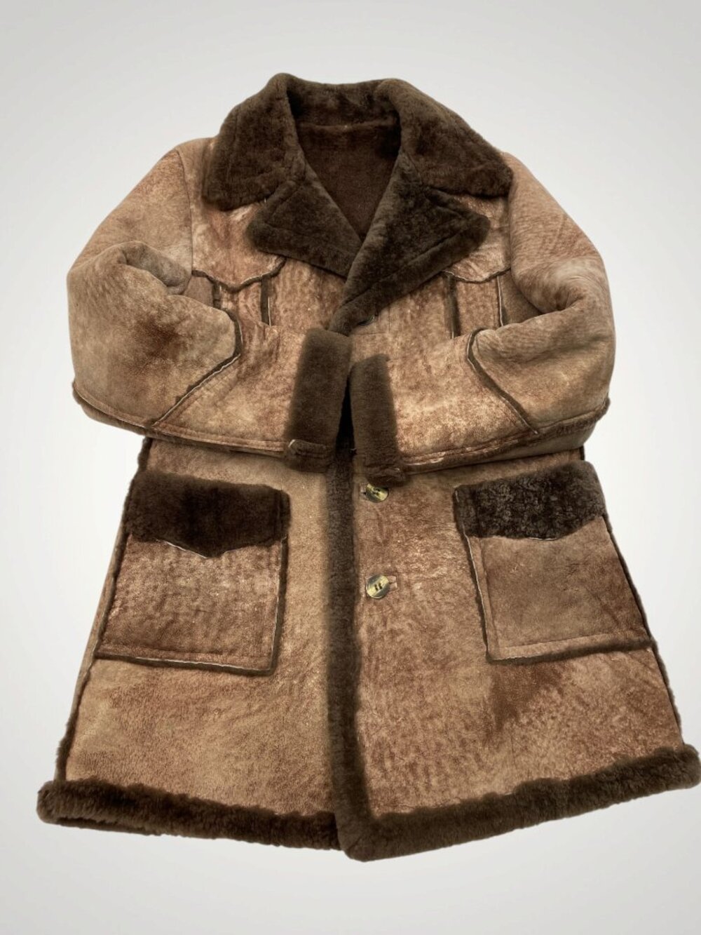 LEATHER ATTIC Shearling Sheepskin Fur Leather Wool Vintage Jacket Coat Men’s 46